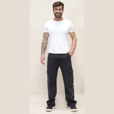 Calça Cargo Masculina Jeans - 2466