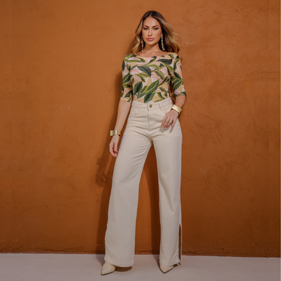 Calça Wide Leg Feminina Jeans - 2927
