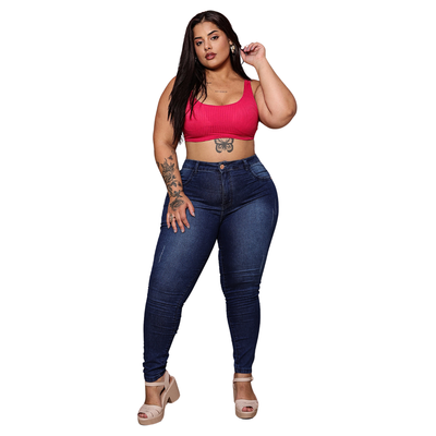 Calça Skinny Feminina Plus Size Jeans  - 1768
