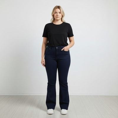 Calça Flare feminina Plus size Jeans - 3130