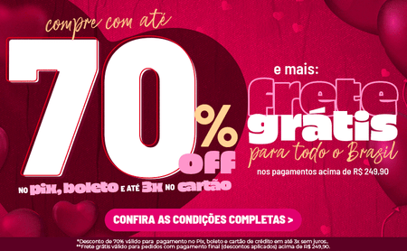 70% OFF Pix, boleto ou cartão até 3x 
