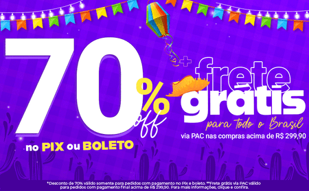 70% OFF Pix e boleto + PAC R$ 299,90