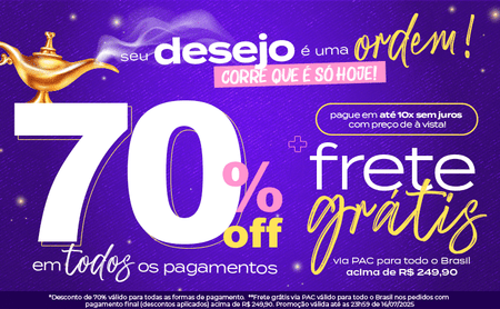 70% OFF em todos os pagamentos + PAC R$ 249,90