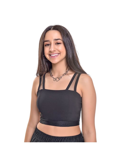 Blusa Teen Com Tule