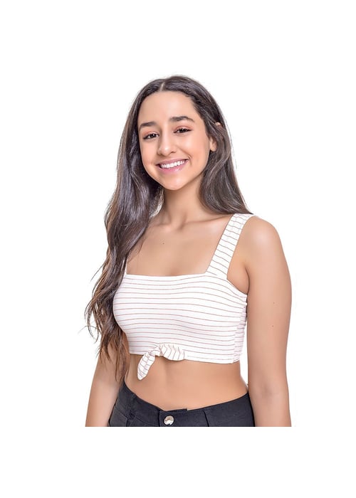 Blusa Cropped Teen Com Amarração