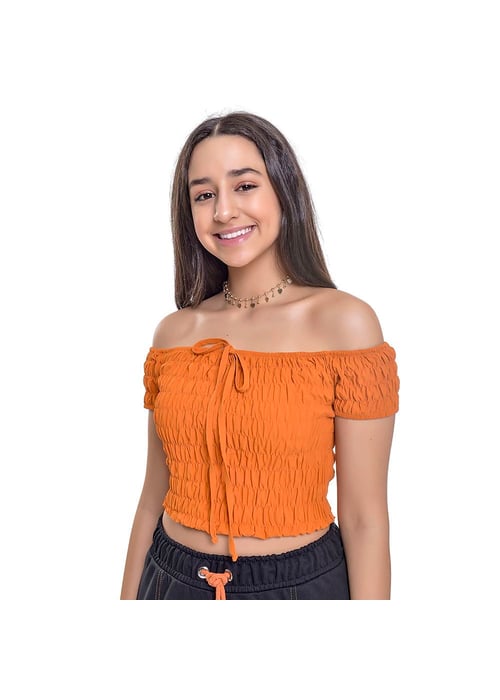 Blusa Amofany Teen Cropped Ombro á Ombro