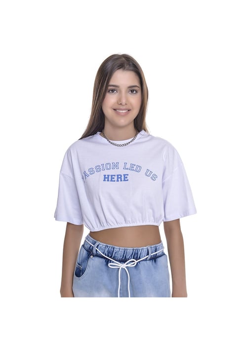 Camiseta Cropped Juvenil Feminino Amofany Passion Led Us Here