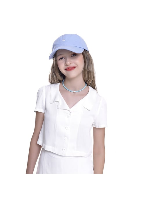 Camisa Cropped Infantil Menina Amofany Viscose Com Gola Alta