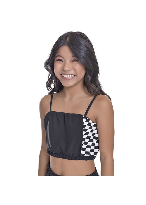 Blusa Cropped Kids Amofany Estampa Xadrez