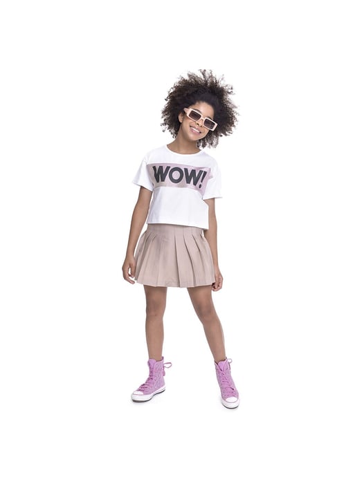 Camiseta Kids Amofany Com Detalhe De Brilho Estampado