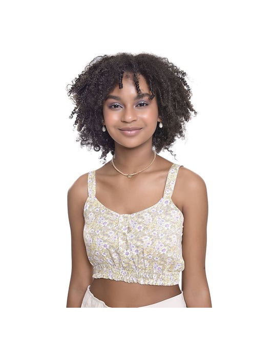 Cropped Juvenil Feminino Amofany Em Viscose E Alça Com Amarração