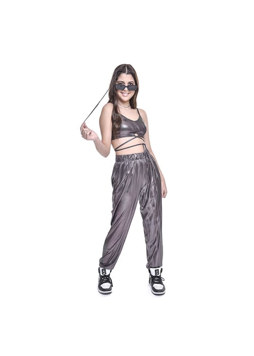 Calça Jogger Teen Amofany Em Malha Foil