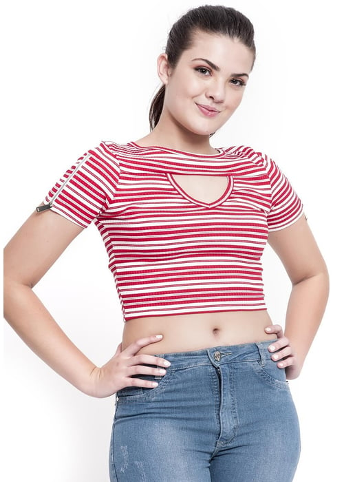 Blusa Feminina Teen Blusa Cropped Listrada Amofany