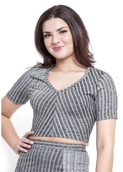 Blusa Teen Feminina Cropped Listrada Amofany