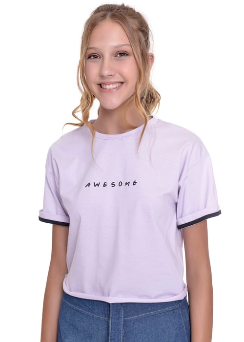 Blusa Cropped Juvenil Femina Awesome Amofany 