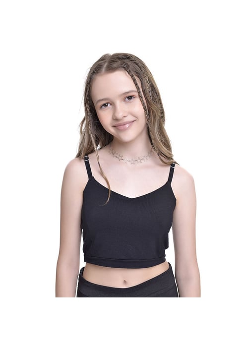 Top Cropped Infantil Feminino Básico Amofany