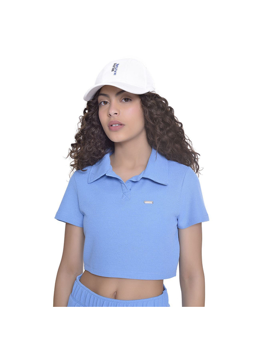 Cropped Polo Juvenil Feminino Amofany Em Malha Piquet