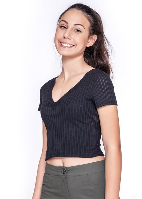 Blusa Teen Feminina Com Amarração Amofany