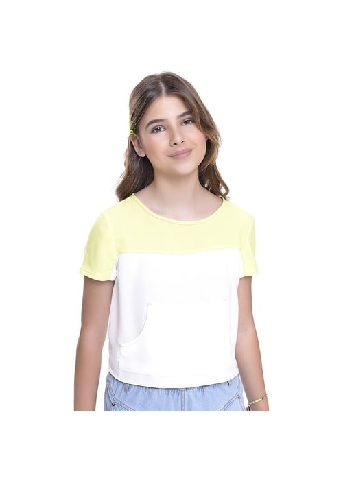 Blusa Infantil Feminina Neon Bloco De Cores Amofany