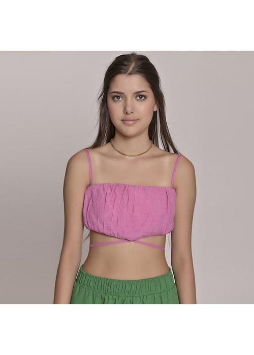 Cropped Drapeado Juvenil Feminino Amofany Com Amarração