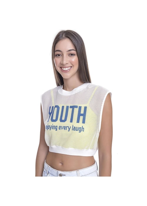 Cropped Teen Amofany Em Tela Youth Não Acompanha Top