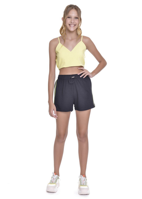 Short Teen Amofany Moletom Com Faixa