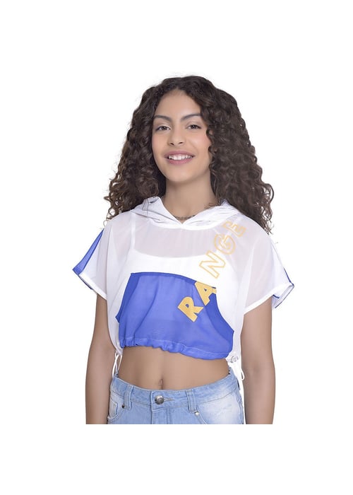 Cropped Juvenil Feminino Amofany Em Chiffon Range - Não Acompanha Top