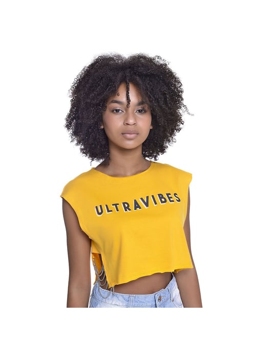 Camiseta Cropped Juvenil Feminino Amofany Com Correntes