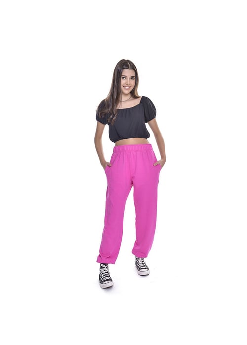 Calça Jogger Juvenil Feminino Amofany Em Moletinho Com Recorte