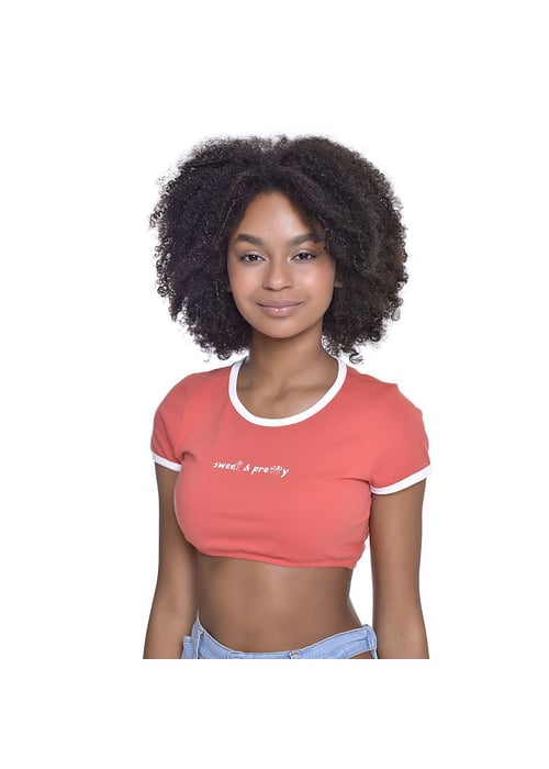 Camiseta Retrô Top Teen Amofany Bicolor