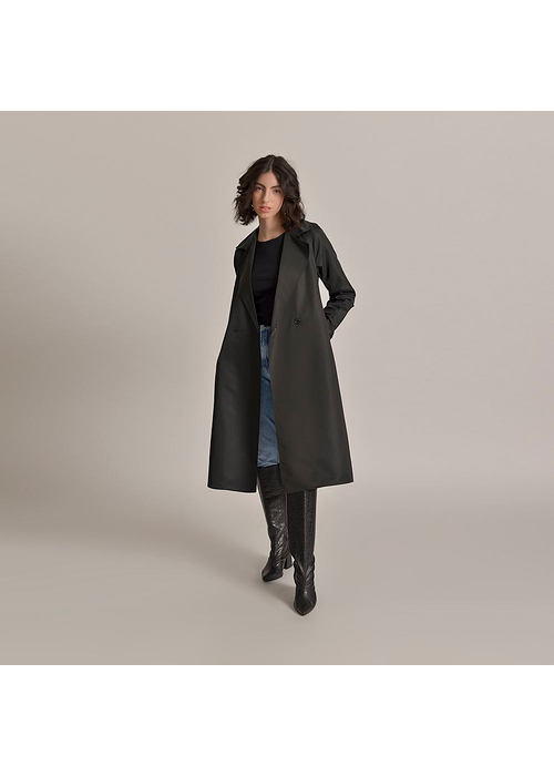 Trench Coat Feminino Amofany Com Amarração Na Cintura 