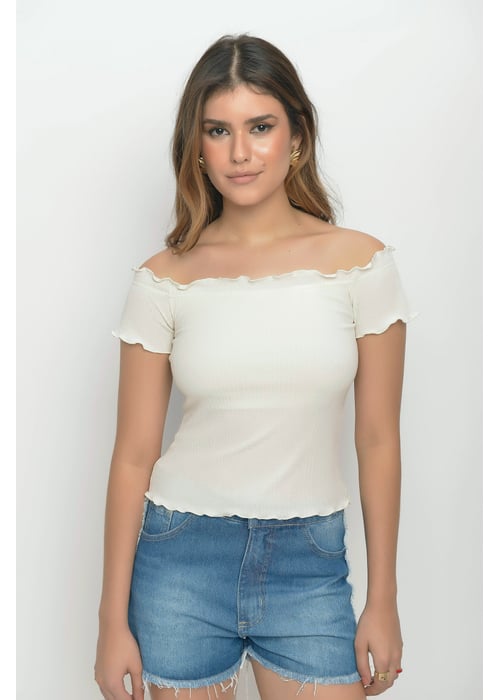 Blusa De Malha Ombro á Ombro