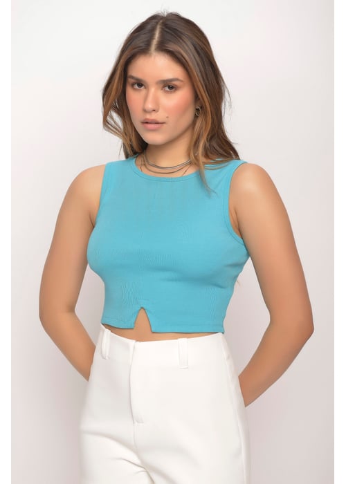 Regata Cropped Malha Ribana