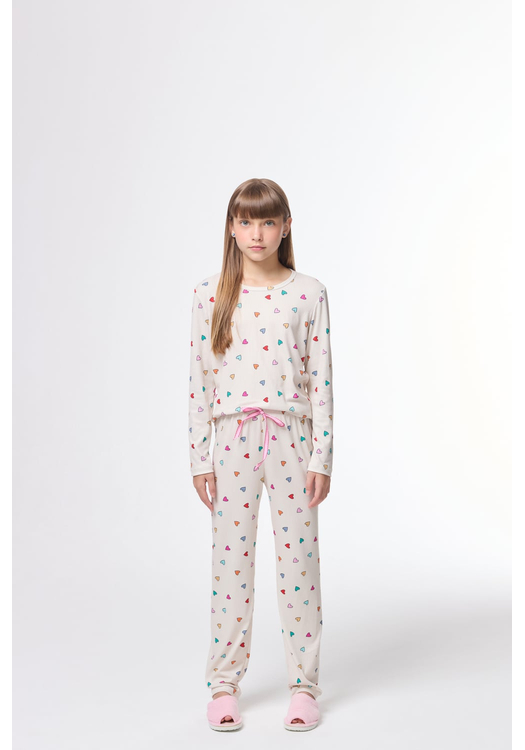 Pijama Infantil Feminino Canelado Estampado