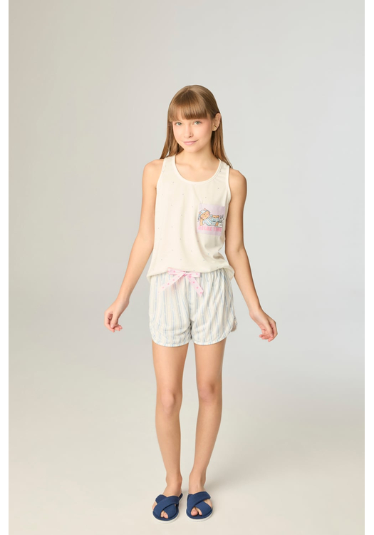 Pijama Infantil Feminino Regata Com Short