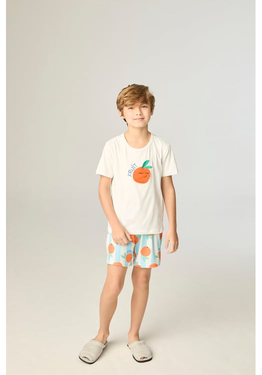 Pijama Infantil Masculino Curto Frutas
