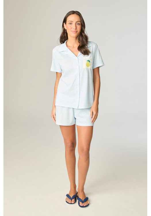 Pijama Feminino Aberto Xadrez