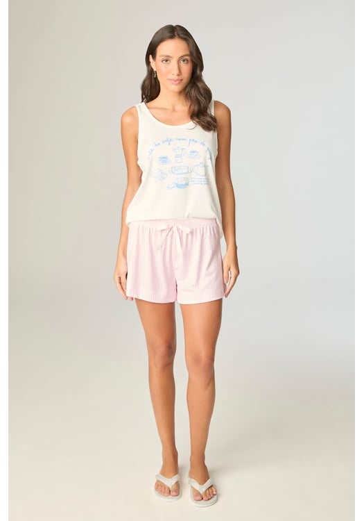 Pijama Feminino Regata Com Short - Sabores Do Brasil