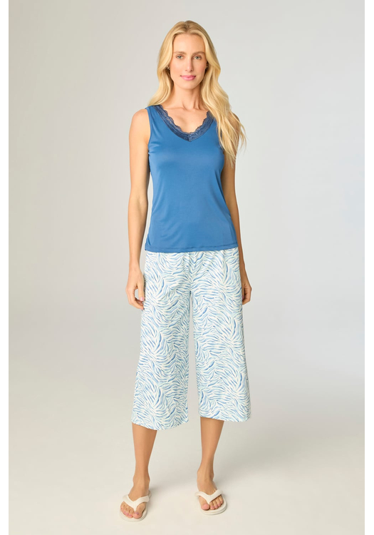 Pijama Feminino Pescador Regata Liganete Zebra