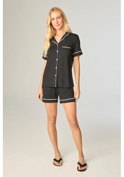 Pijama Feminino Aberto Com Short Viscolycra Liso
