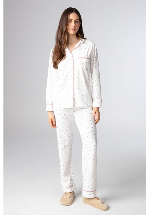 Pijama Americano Longo Feminino Em Moletinho