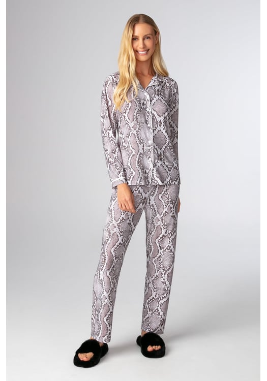 Pijama Feminino Longo Americano “snake” Em Malha Peach