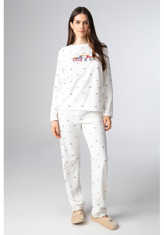 Pijama Feminino Longo Em Moletinho “love Is All”