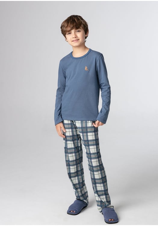 Pijama Infantil Masculino 100% Algodão