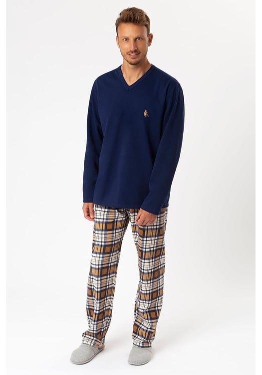 Pijama Masculinho Moletinho Flanelado Marinho