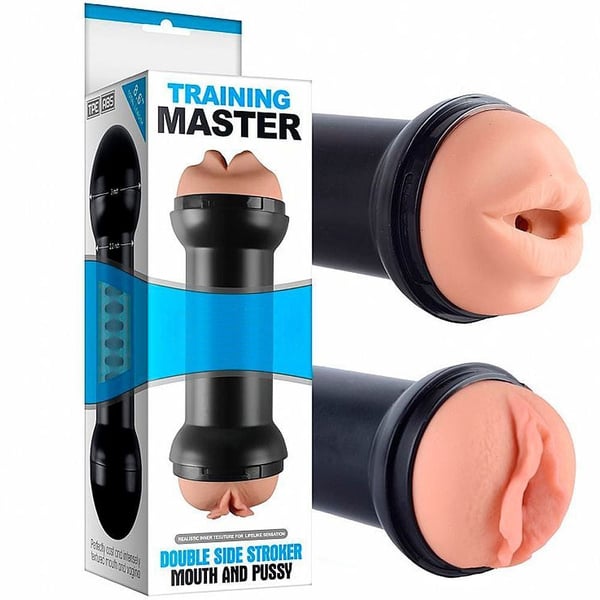 Masturbador Lanterna Duplo Halteres Vagina E Boca Em Cyberskin Lovetoy 1
