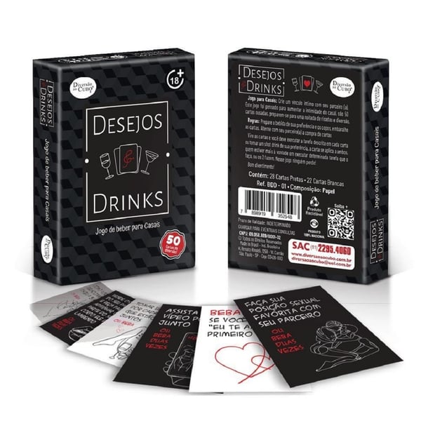 DESEJOS E DRINKS JOGO SENSUAL PARA CASAIS 50 CARTAS