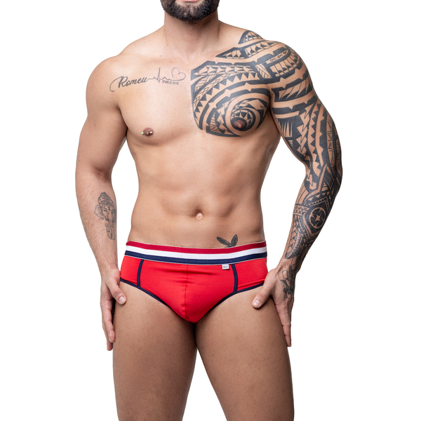 CUECA SUPLEX VERMELHA FRENTE SLIP ATRAS JOCKSTRAPP SD CLOTHING