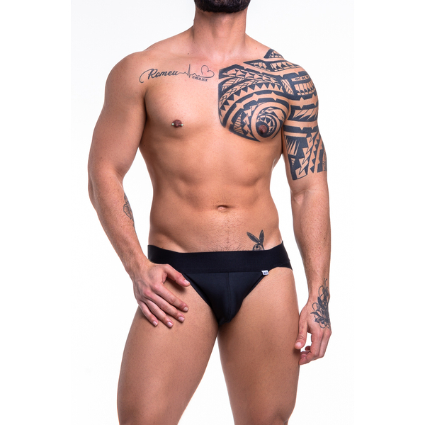 CUECA SUNGA GREGA EM SUPLEX ELASTICO LISO PRETA SD CLOTHING