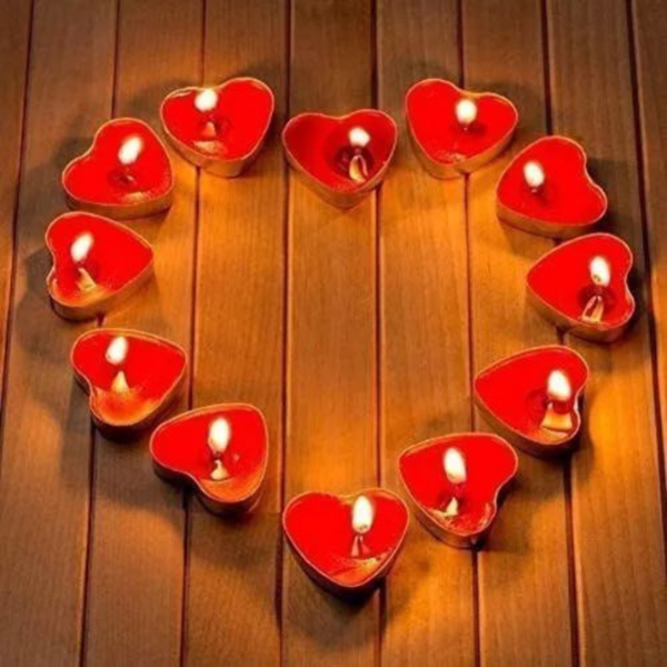 KIT 10 VELAS DECORATIVAS CORAÇÃO